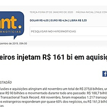 Estrangeiros injetam R$ 161 bi em aquisies no Pas